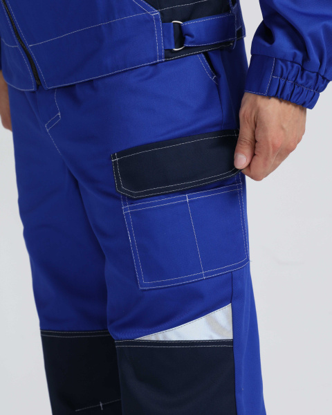 Костюм ВЕКТРОН-1 с БР (васильковый/т.синий/серый)