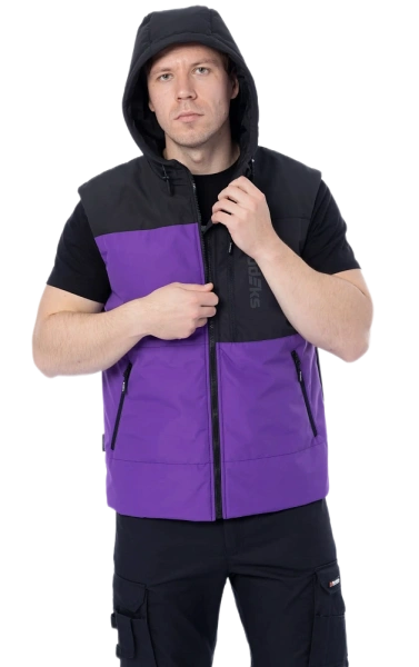 Жилет BRODEKS URBAN KW 133 зимний (фиолетовый/черный)