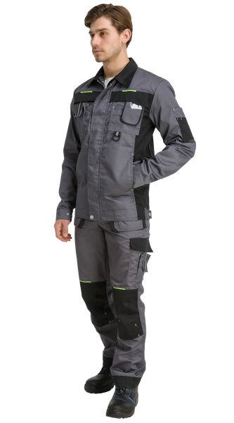 Костюм RONTA KS810 с ПК (т.серый/черный/лайм)
