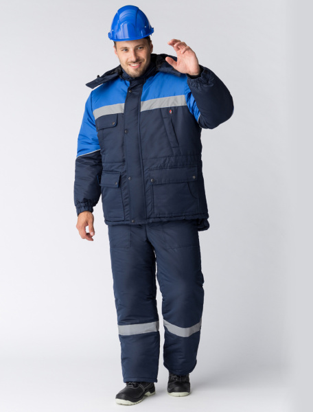 Костюм СИБЕР СОП зимний с ПК (т.синий/васильковый)