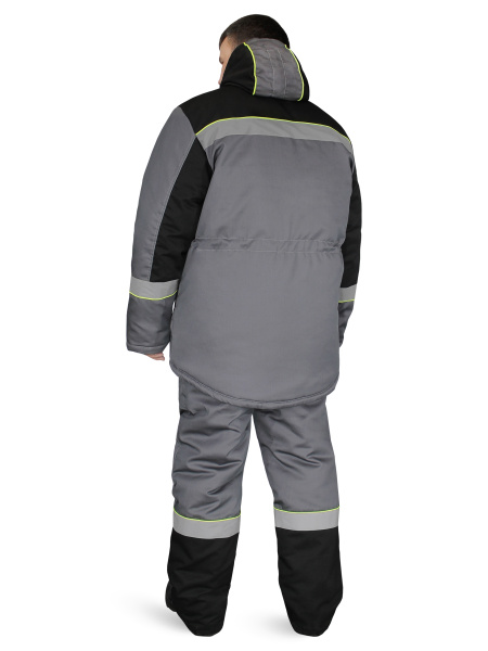 Костюм СИСТЕМА утепленный с ПК (т.серый/чёрный/лимонный)