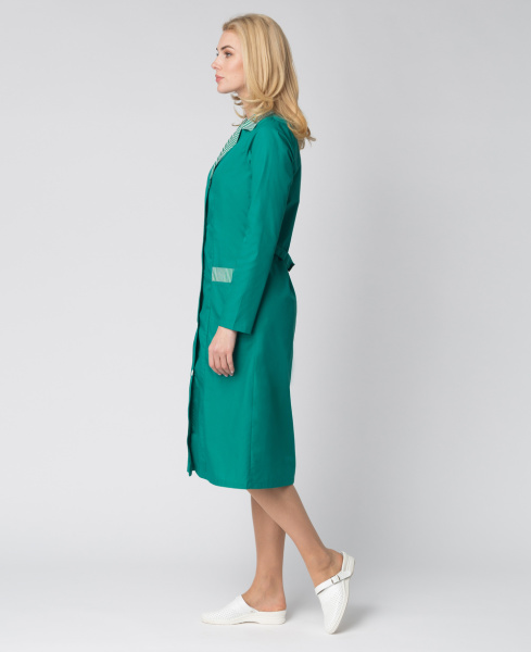 Халат НАДЕЖДА женский (зеленый/полоска)