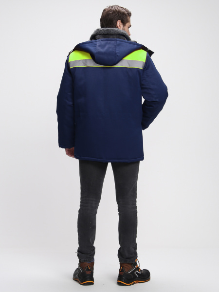 Куртка БРИГАДА NEW зимняя (т.синий/лимонный)