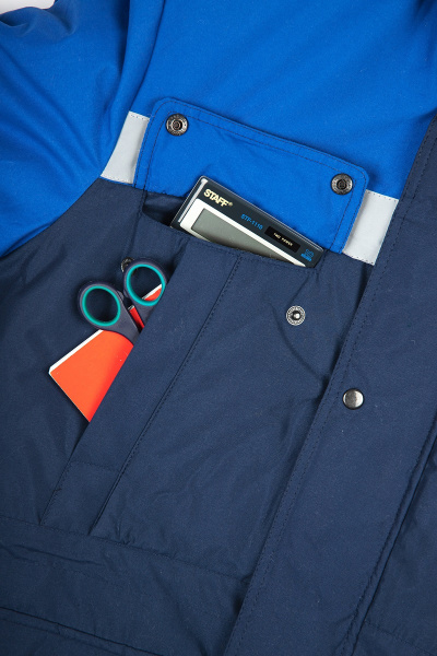 Костюм БАРРИК-2 СОП зимний с ПК (т.синий/васильковый)