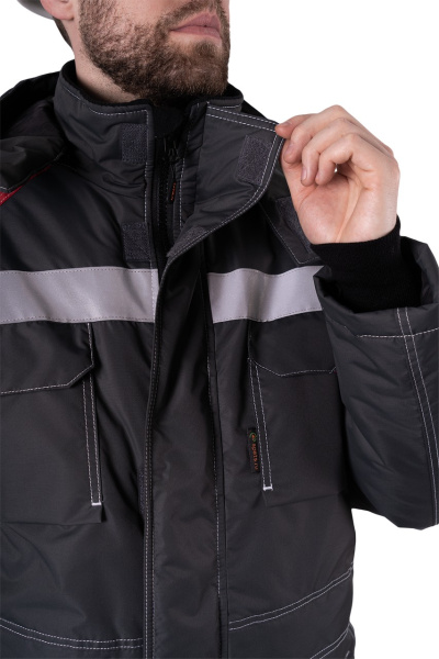 Костюм СТАРАТЕЛЬ ИМПОРТ зимний с БР (серый/красный)