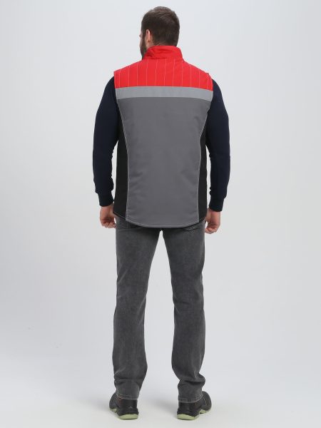 Жилет ВЕКТРОН СОП зимний (серый/черный/красный)