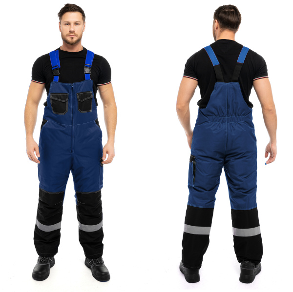 Костюм ЮКОН-МЕМБРАНА зимний с ПК (т. синий/черный/васильковый)