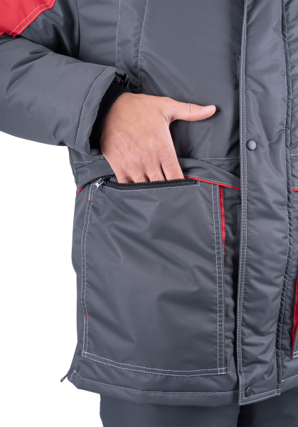 Костюм ЕНИСЕЙ зимний с ПК (серый/красный)