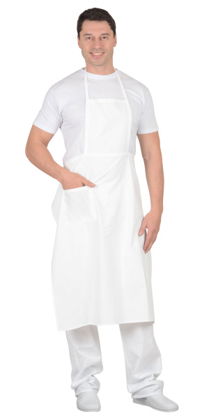 Фартук повара с грудкой (белый)