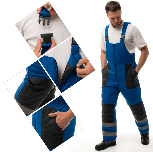 Костюм АЛДАН зимний с ПК (васильковый/черный)