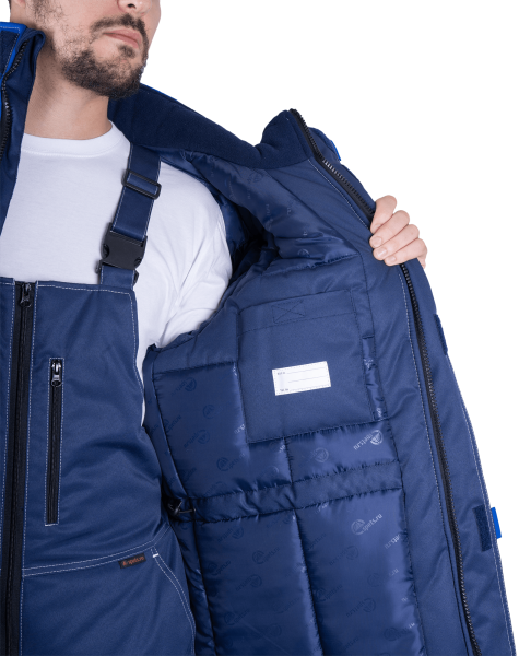 Костюм КМ-10 ЛЮКС зимний 3-4 класс c ПК (василек/т.синий)