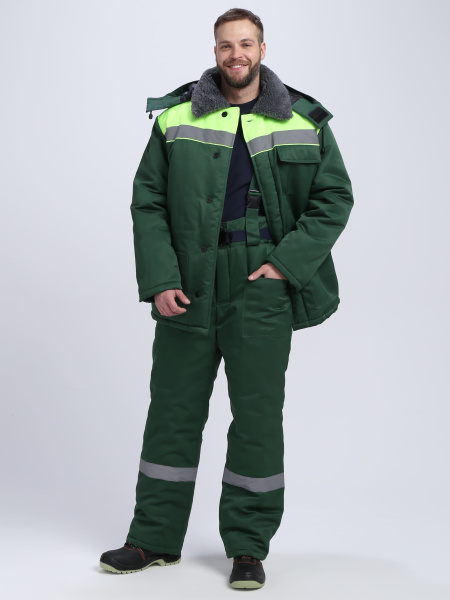 Костюм Т-УЛЬТРА СОП зимний с БР (т.зеленый/лимонный)