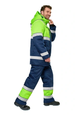 Костюм ИЛИОН зимний сигнальный с БР (т.синий/желтый)