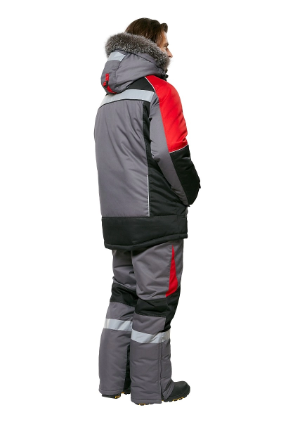 Костюм ПАМИР-НОРД зимний с ПК (серый/черный/красный)