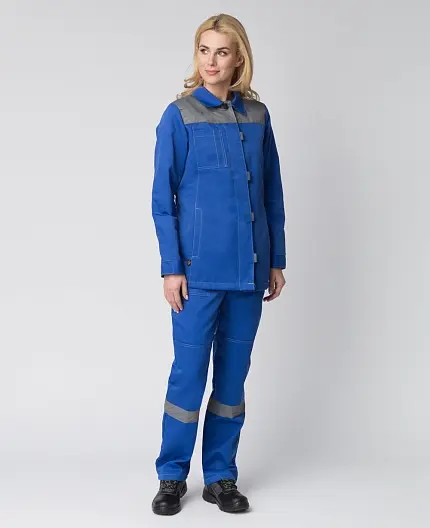 Костюм ВЕСНА-1 СОП NEW женский с БР (васильковый/серый) Костюм ВЕСНА-1 СОП NEW женский с БР (васильковый/серый)