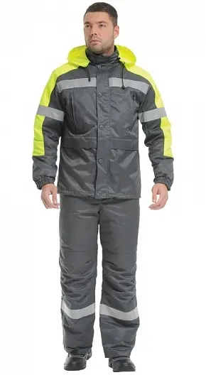 Костюм ЛОГГЕР с ПК (серый/желтый)