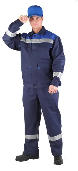 Костюм ЭЛЕКТРОН антистатический с ПК (т.синий/синий)
