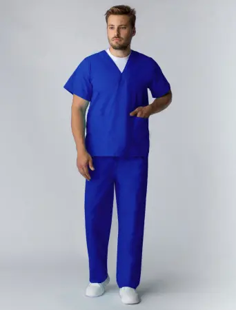 Костюм хирурга с БР (васильковый) мужские медицинские