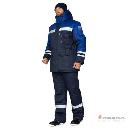 Костюм АНТИСТАТ антистатический зимний с БР (т.синий/васильковый)