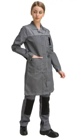 Халат RONTA HL101 женский (т.серый/св.серый/черный)