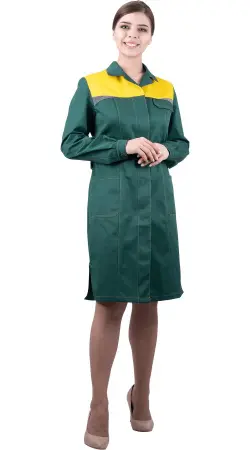 Халат RONTA HL9 женский (т.зеленый/желтый)