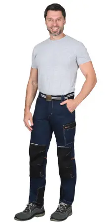 Брюки СИРИУС-ШАТЛ-РОСС с ремнем (синий/черный)