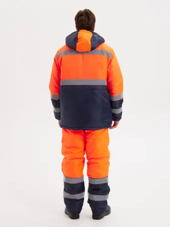 Костюм сигнальный зимний с ПК (оранжевый/т.синий)