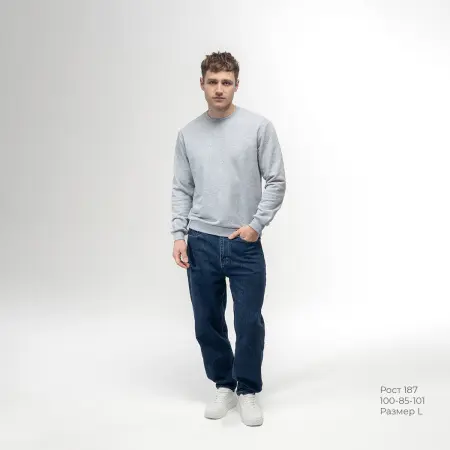 Толстовка REDFORT 355 петля-диагональ (серый меланж)