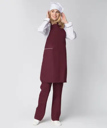 Костюм ГУРМАН женский (белый/бордовый)