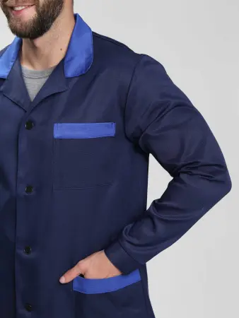 Халат ТЕХНОЛОГ (т.синий/васильковый)