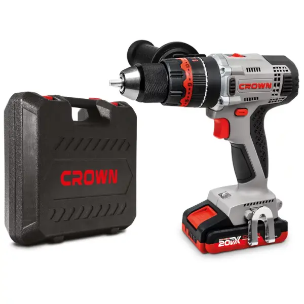 Аккумуляторный ударный шуруповерт CROWN CT21075HMX-2 BMC 20В B3+ 2х2.0Ач 400/1500об/мин Аккумуляторный ударный шуруповерт CROWN CT21075HMX-2 BMC 20В B3+ 2х2.0Ач 400/1500об/мин