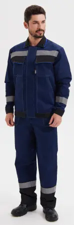 Костюм СИСТЕМА с БР (т.синий/черный/василек)