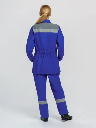 Костюм СМЕНА женский с БР (васильковый/серый)