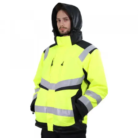 Куртка Brodeks KW 216 зимняя сигнальная (желтый/черный) Куртка Brodeks KW 216 зимняя сигнальная (желтый/черный)