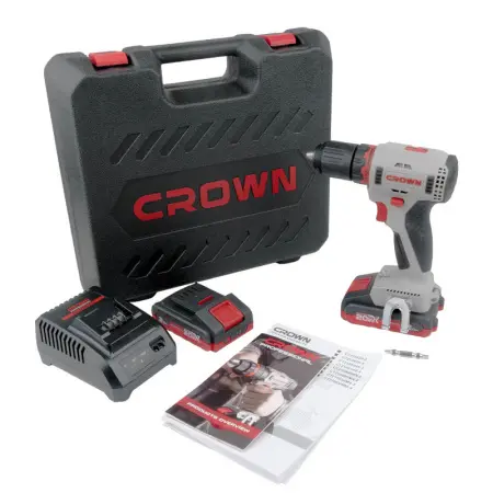 Аккумуляторный шуруповерт CROWN CT21091HX-2 BMC BL 20В 55Нм 2х2А/ч