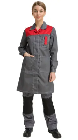 Халат RONTA HL101 женский (т.серый/красный)