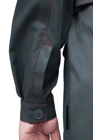 Халат КМ-10 ЛЮКС (серый/красный)