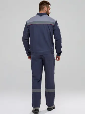 Костюм ФЛОФТ-1 СОП с БР (т.серый/св.серый/красный)