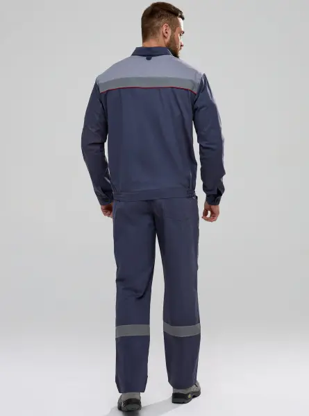 Костюм ФЛОФТ-1 СОП с БР (т.серый/св.серый/красный)