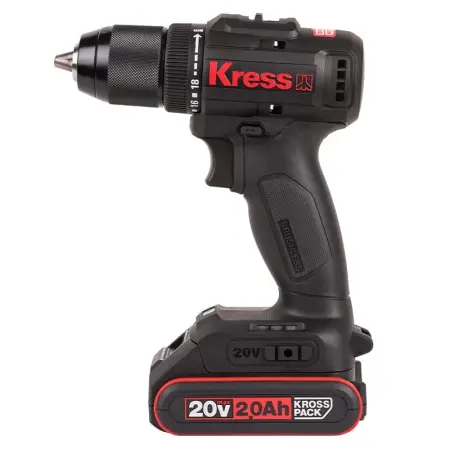 Аккумуляторная дрель-шуруповерт KRESS KU212.1 20В 50Нм 2х2А/ч