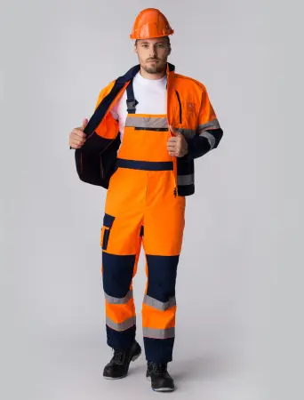 Костюм ДОРОЖНИК С-2 с ПК (оранжевый/т.синий)