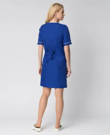 Халат СТЕЛЛА женский (васильковый/белый)