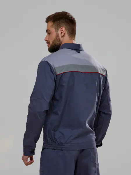 Костюм ФЛОФТ-2 СОП саржа с ПК (т.серый/св.серый/красный)