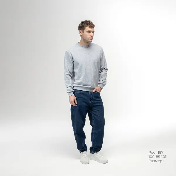 Толстовка REDFORT 355 петля-диагональ (серый меланж)