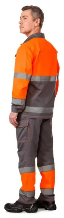 Костюм ПРОЖЕКТОР сигнальный с БР (оранжевый/серый)