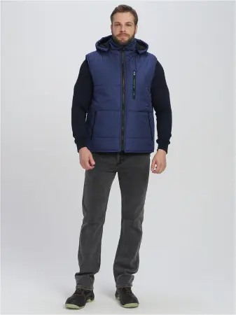 Жилет РЕЗКО зимний с капюшоном (т.синий)