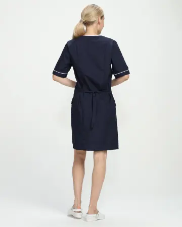 Халат СТЕЛЛА женский (т.синий/белый)