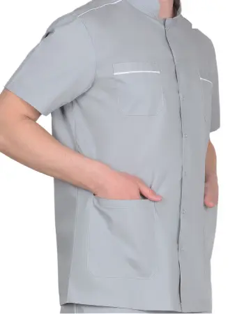 Костюм СИРИУС-МЕДИК с БР (св.серый) мужские медицинские
