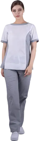 Костюм ГРАЦИЯ женский с БР (серый/белый) женские медицинские