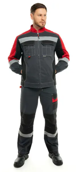 Костюм ФОРМУЛА КОТТОН ФБ1 с БР (т.серый/чёрный/красный)